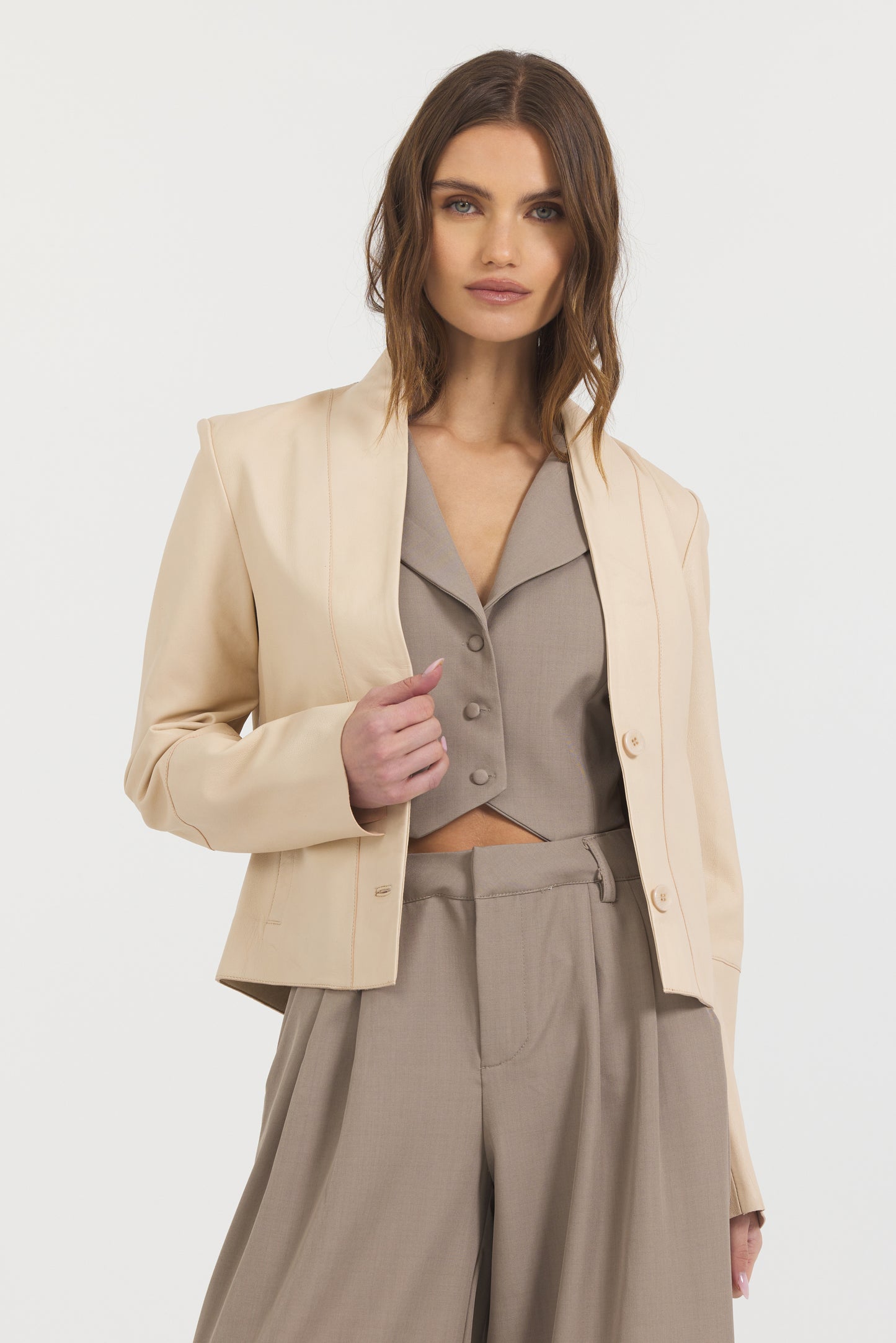 Tessa Vintage Leather Jacket Thunder