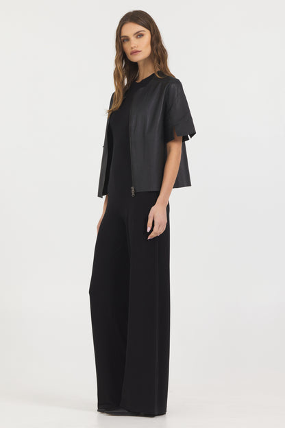 T-Shirt Washed Leather Black