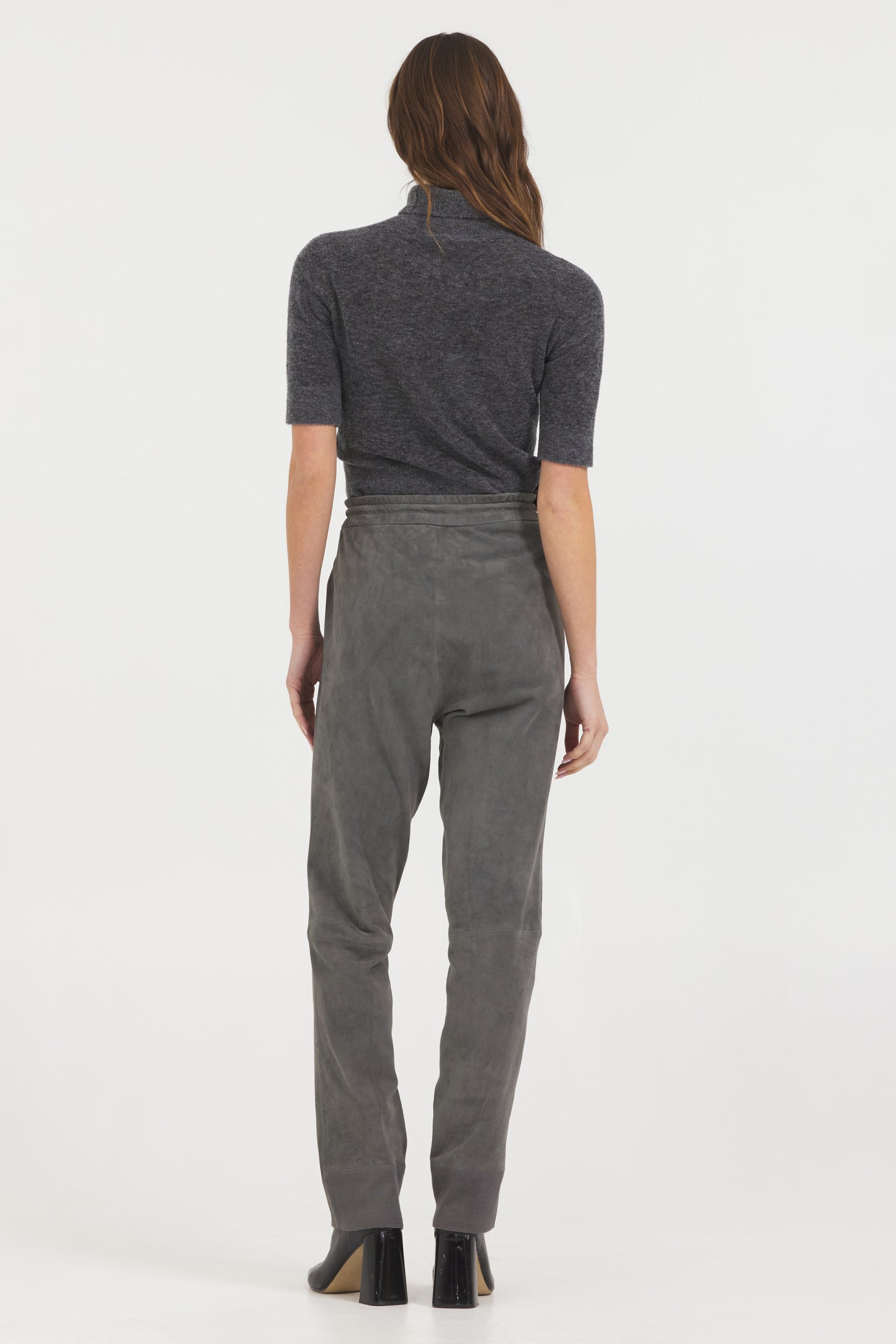 Kyle Washed Suede Jogger Pant Dark Greystone