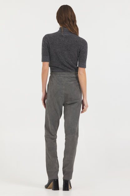 Kyle Washed Suede Jogger Pant Dark Greystone