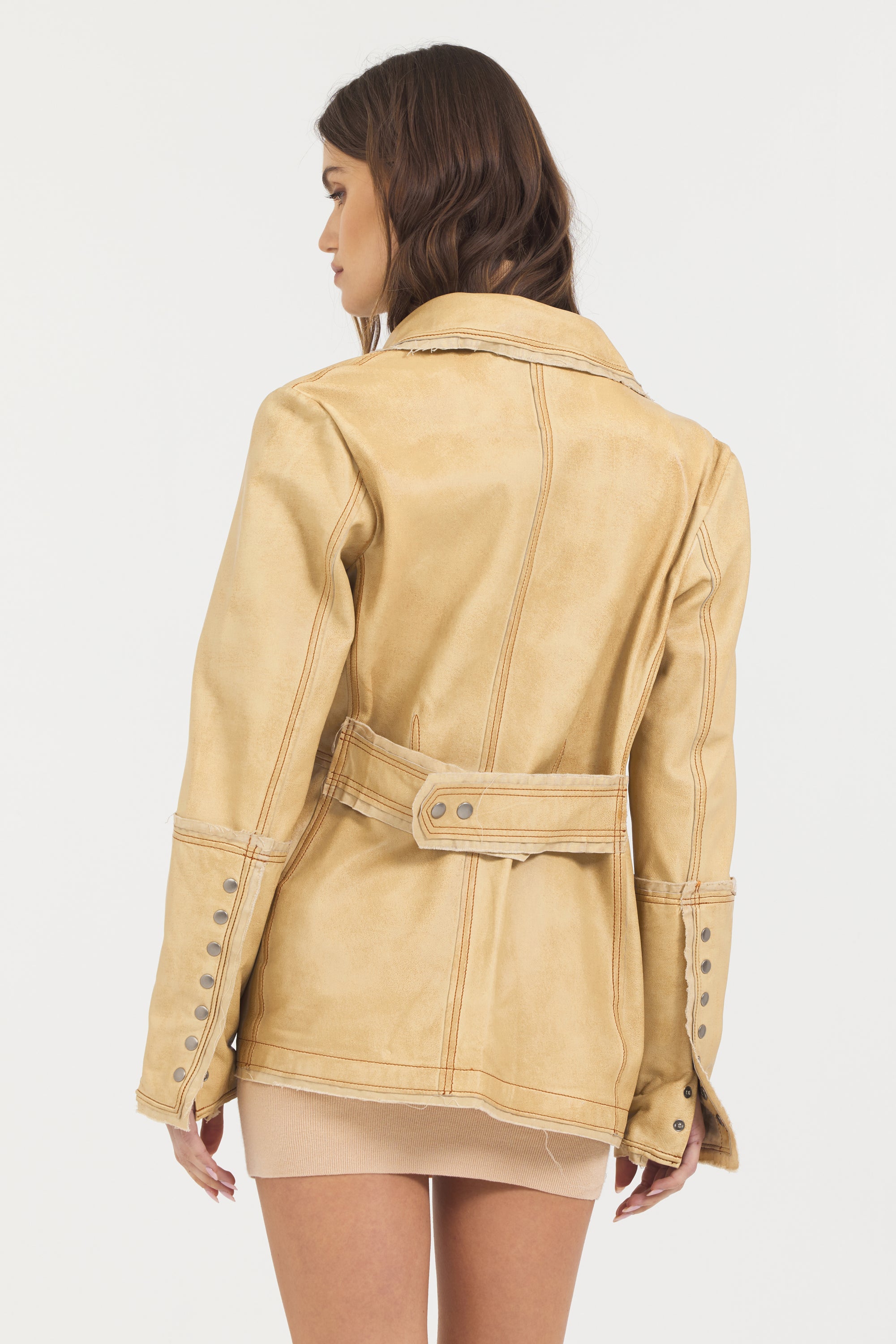 Meryl Vintage Leather Jacket Sand – jakett