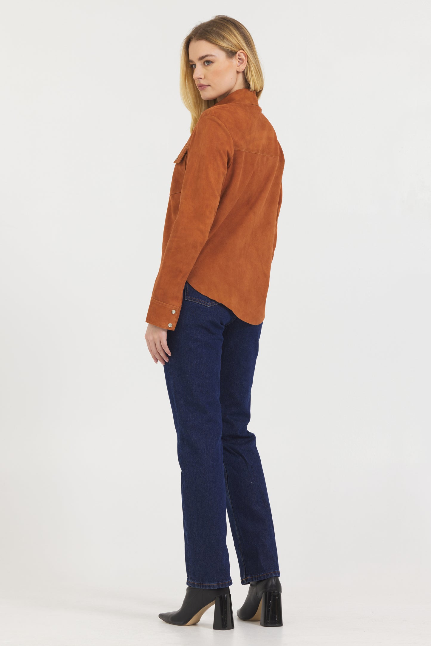 Rowan Washed Suede Jacket Cognac