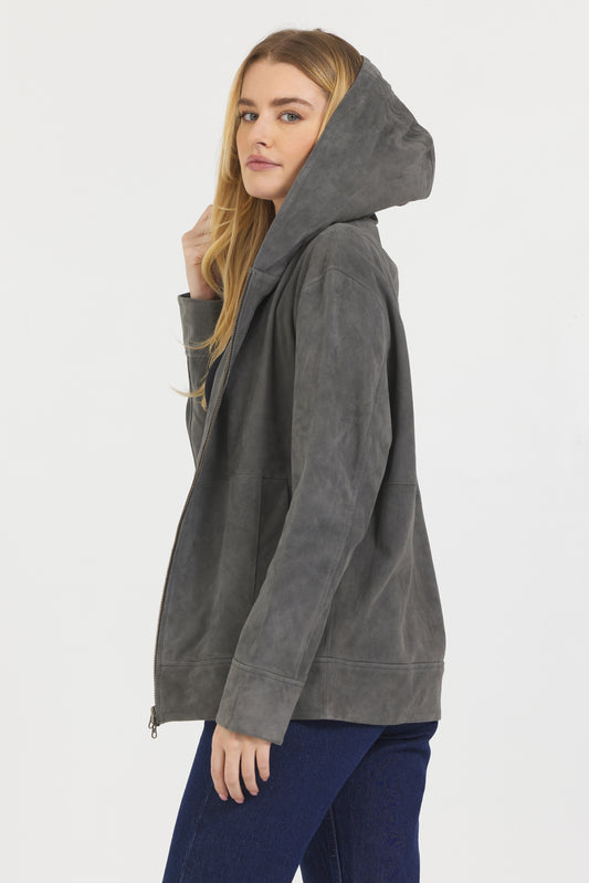 Mason Washed Suede Jacket Greystone