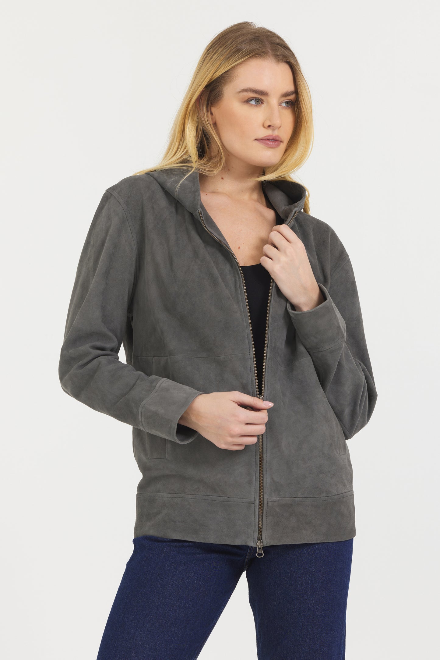 Mason Washed Suede Jacket Greystone