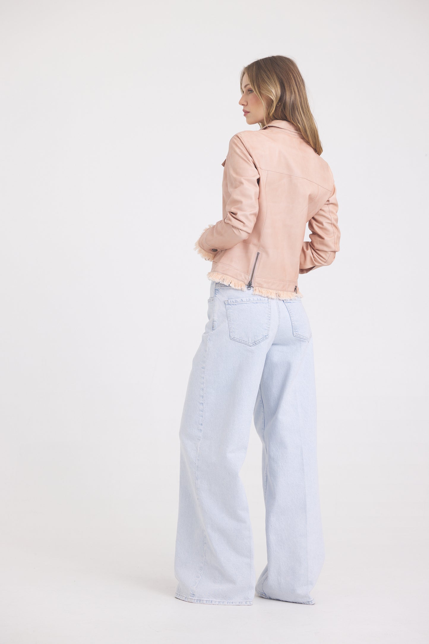 Alexa Patina Leather Jacket Pink