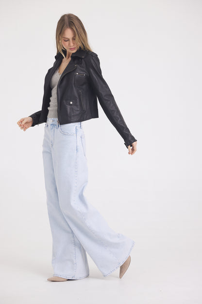 Piper Patina Leather Jacket Black