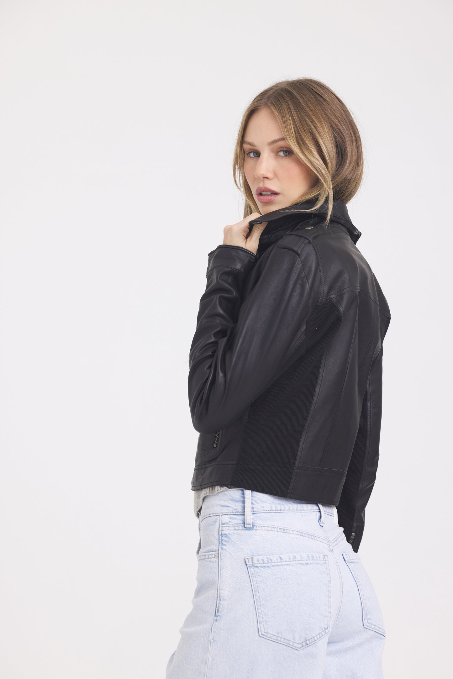 Piper Patina Leather Jacket Black