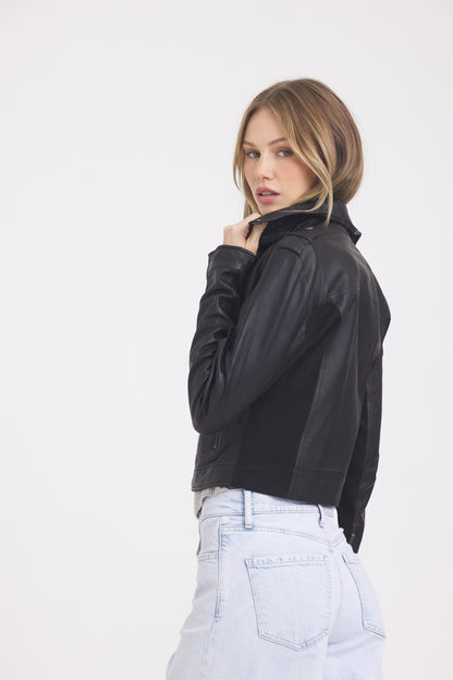 Piper Patina Leather Jacket Black