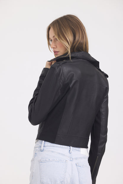 Piper Patina Leather Jacket Black