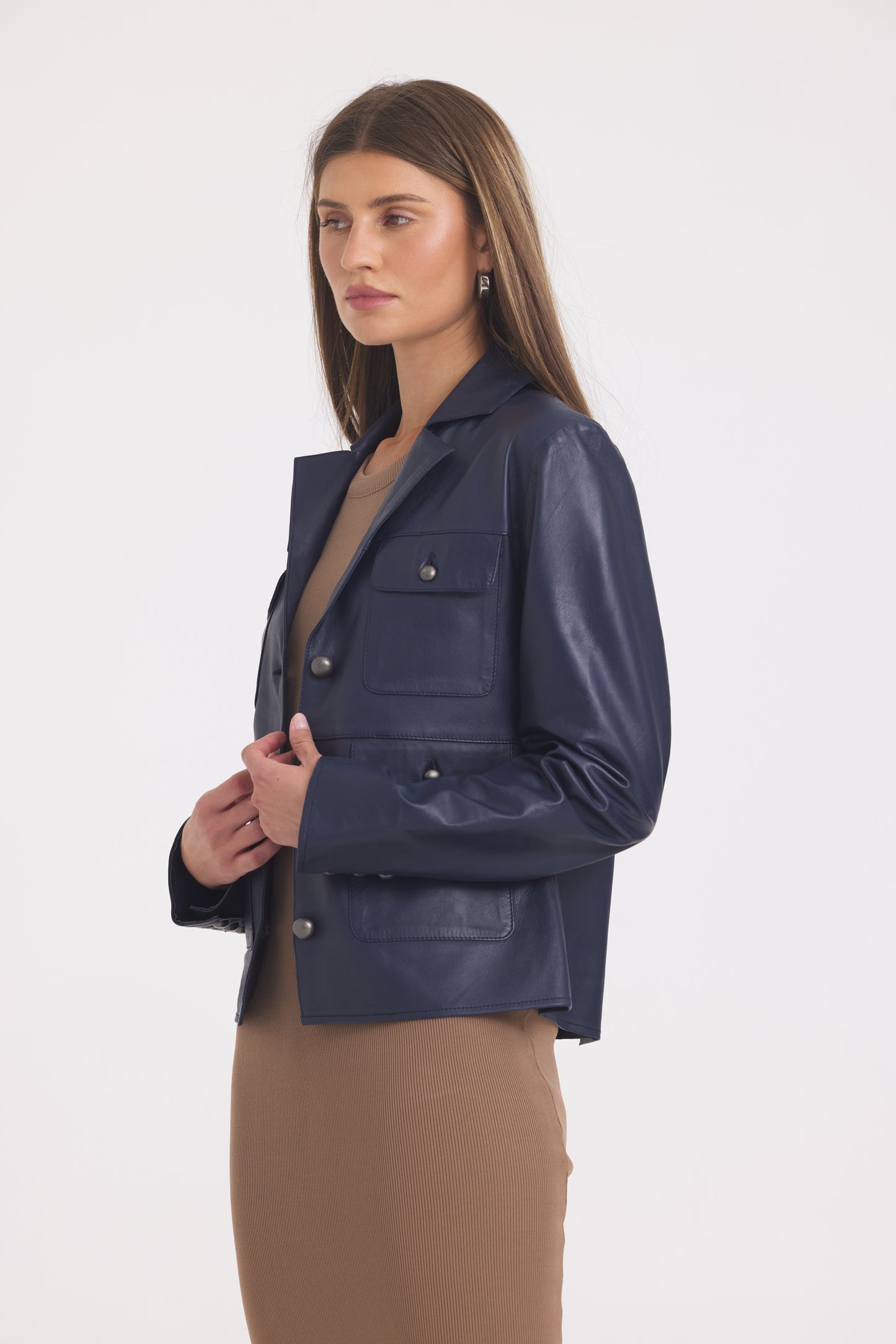 Brooke Burnished Leather Dark Indigo