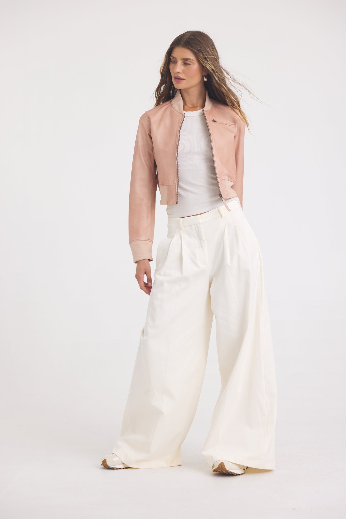 Luna Patina Leather Jacket Pink