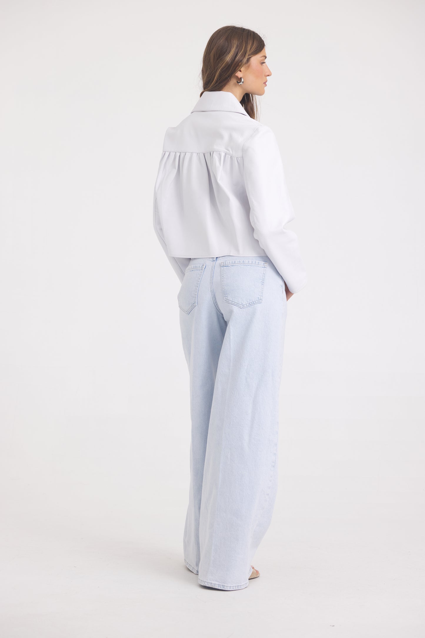 Julie Burnished Leather White