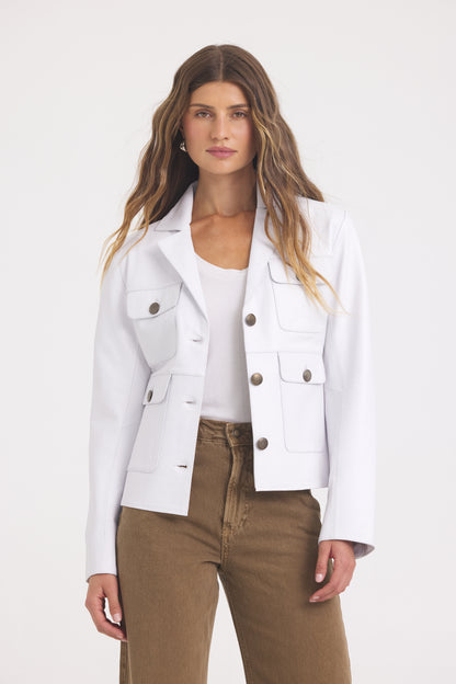 Brooke Burnished Leather White