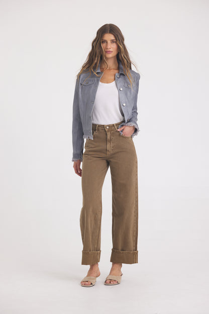 Alexa Patina Leather Jacket Steel