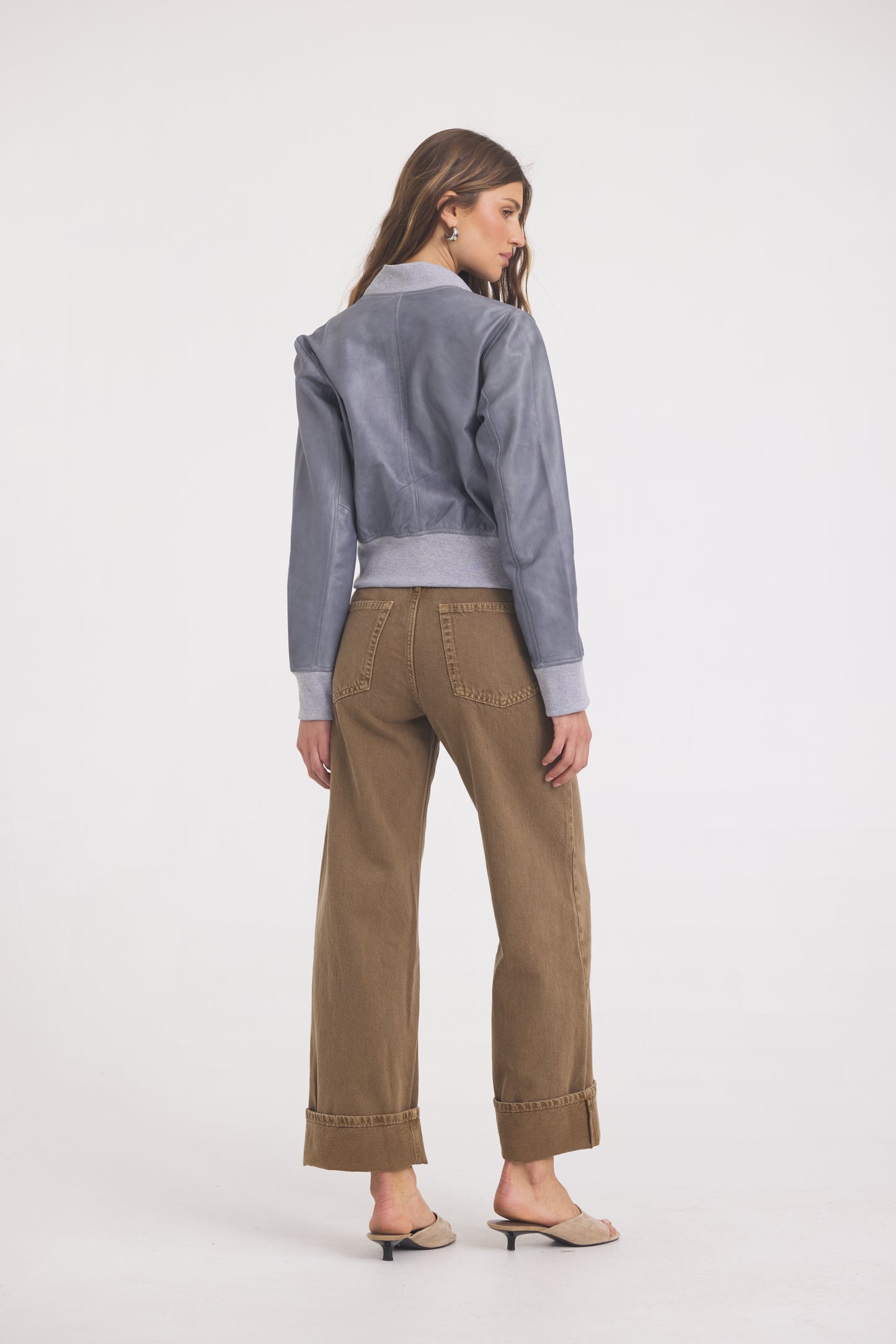 Luna Patina Leather Jacket Steel