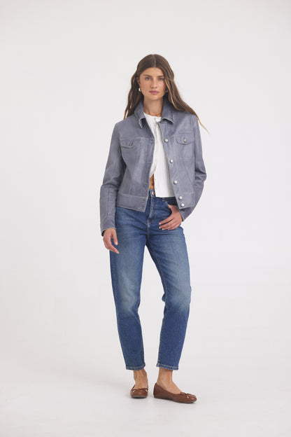 Jessie Patina Leather Jacket Steel
