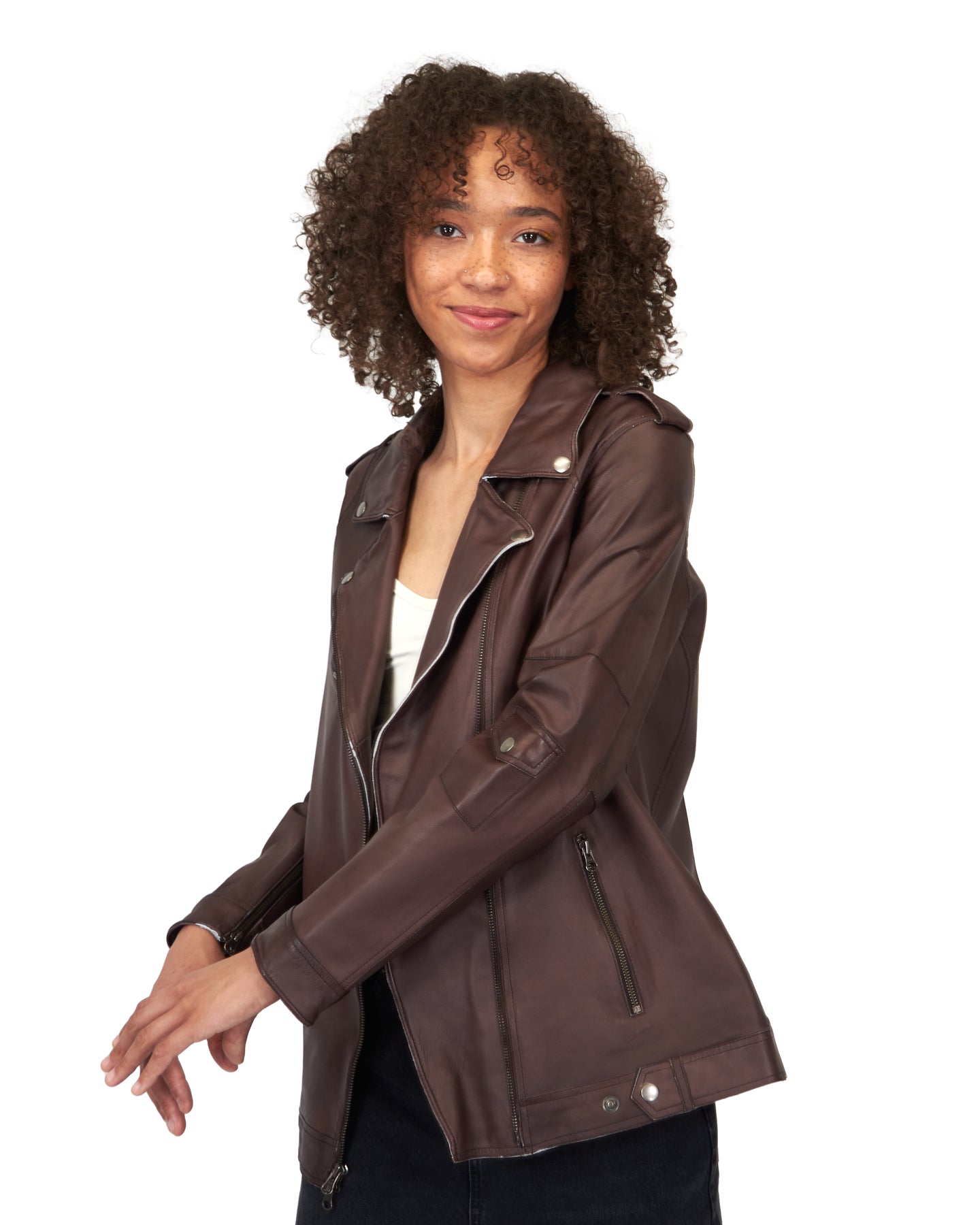 Vinny Patina Leather Jacket Bark