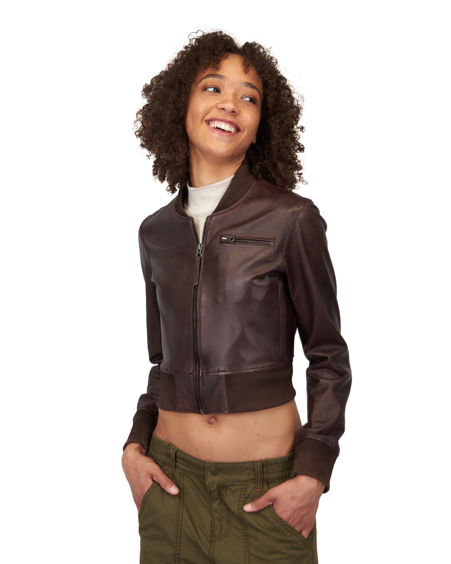Collins Patina Leather Jacket Bark – jakett