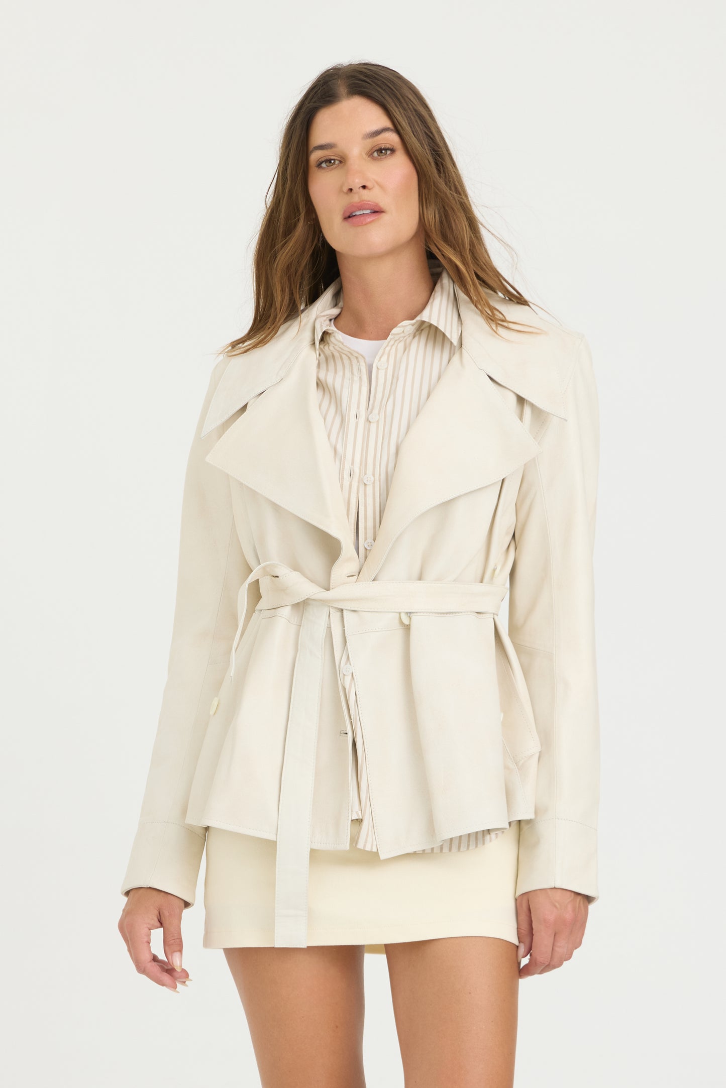 Celine Patina Leather Jacket Talc