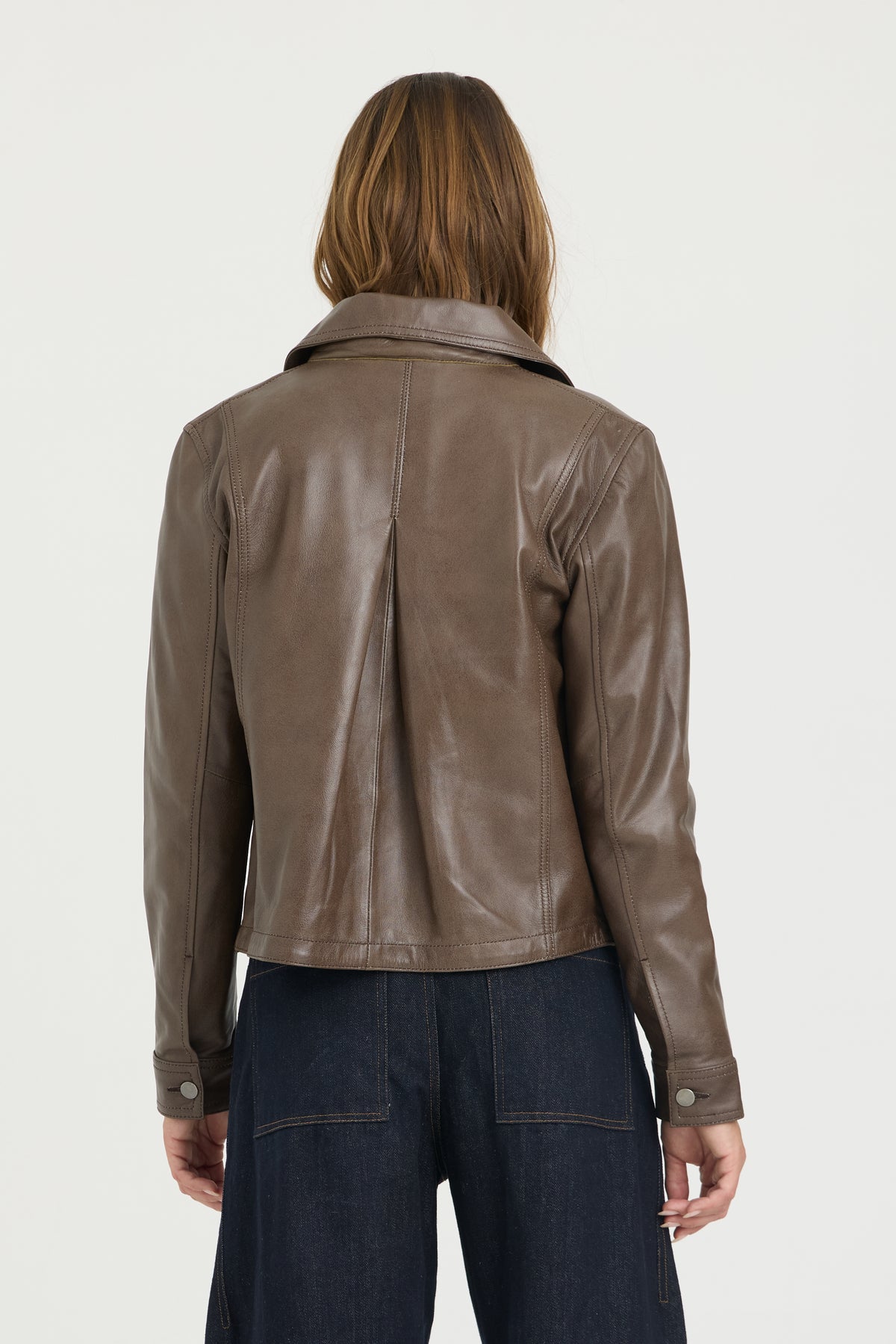 Emmy Patina Leather Jacket Carob