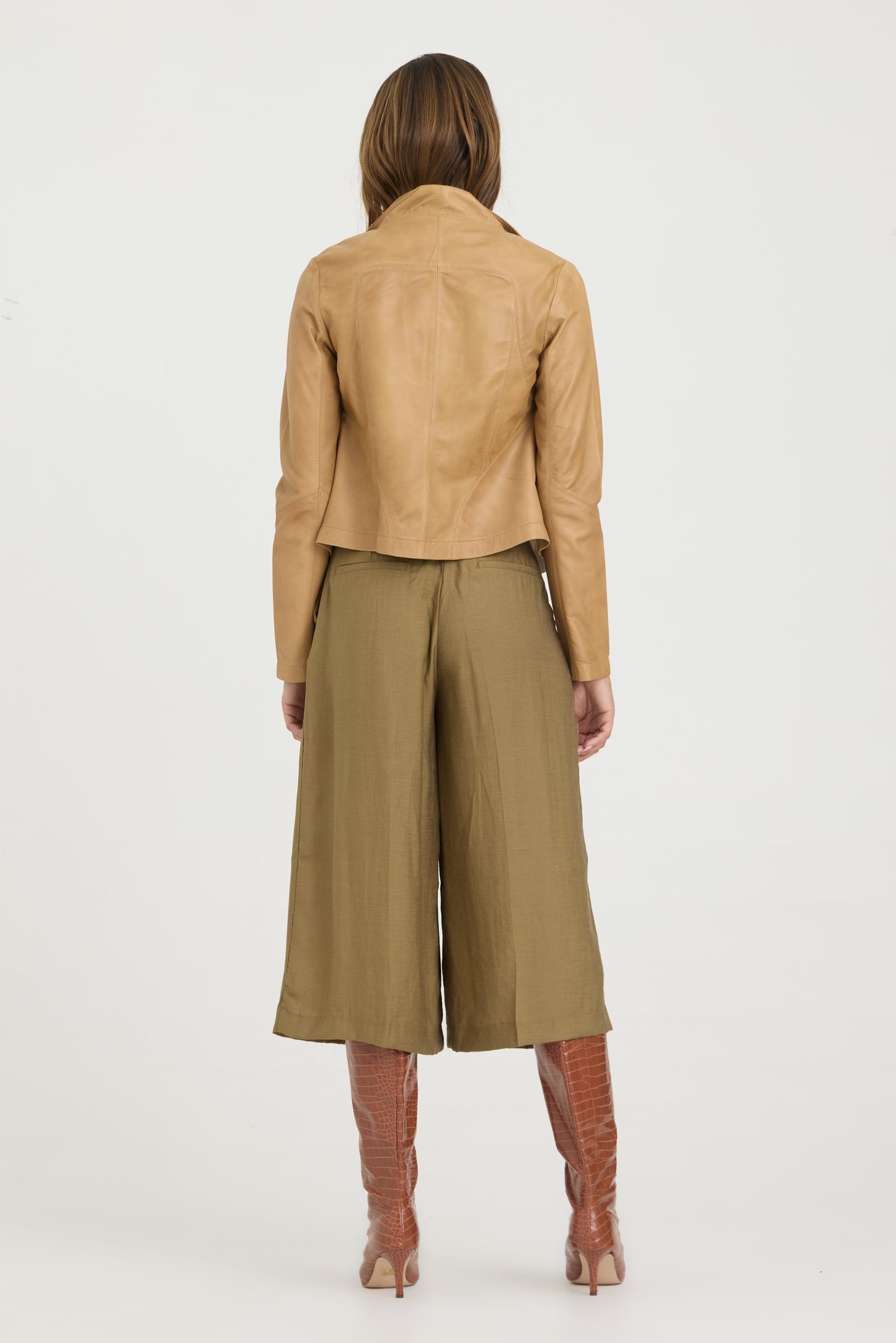 Katrina Patina Leather Bomber Fawn
