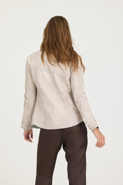 Elsa Patina Leather Shirt Storm