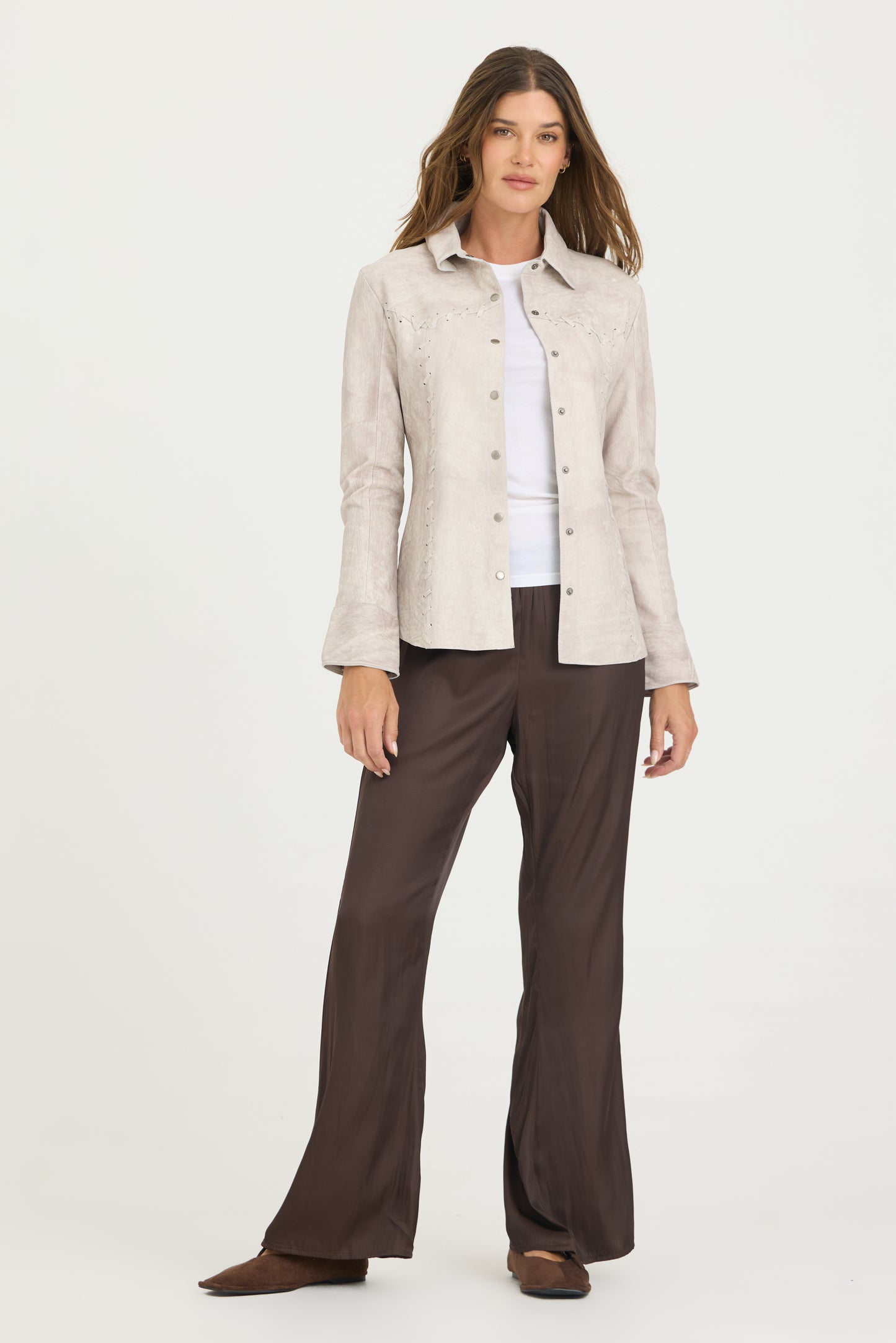 Elsa Patina Leather Shirt Storm