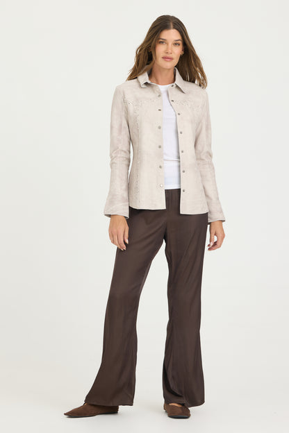 Elsa Patina Leather Shirt Storm