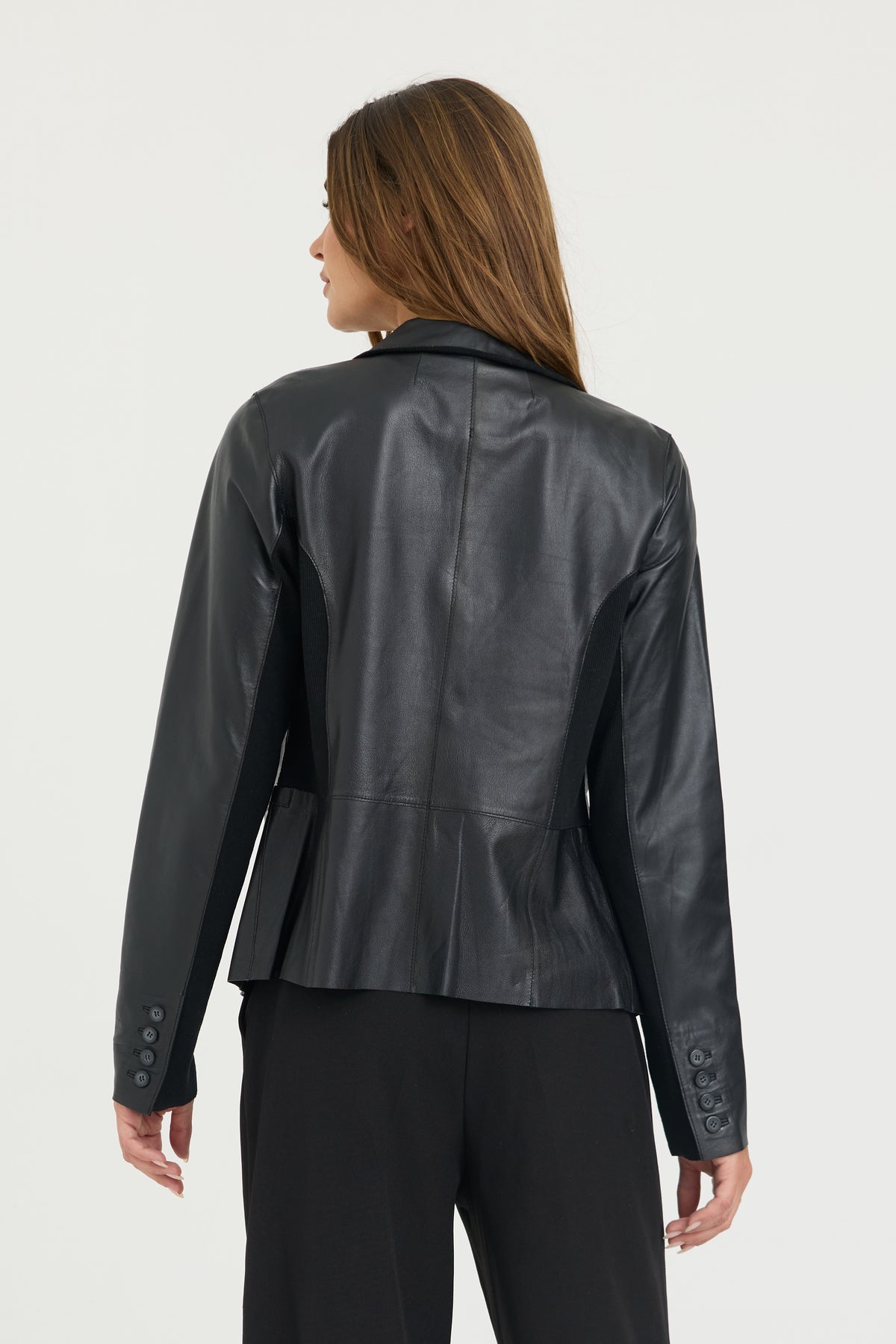 Allison Burnished Leather Jacket  Black