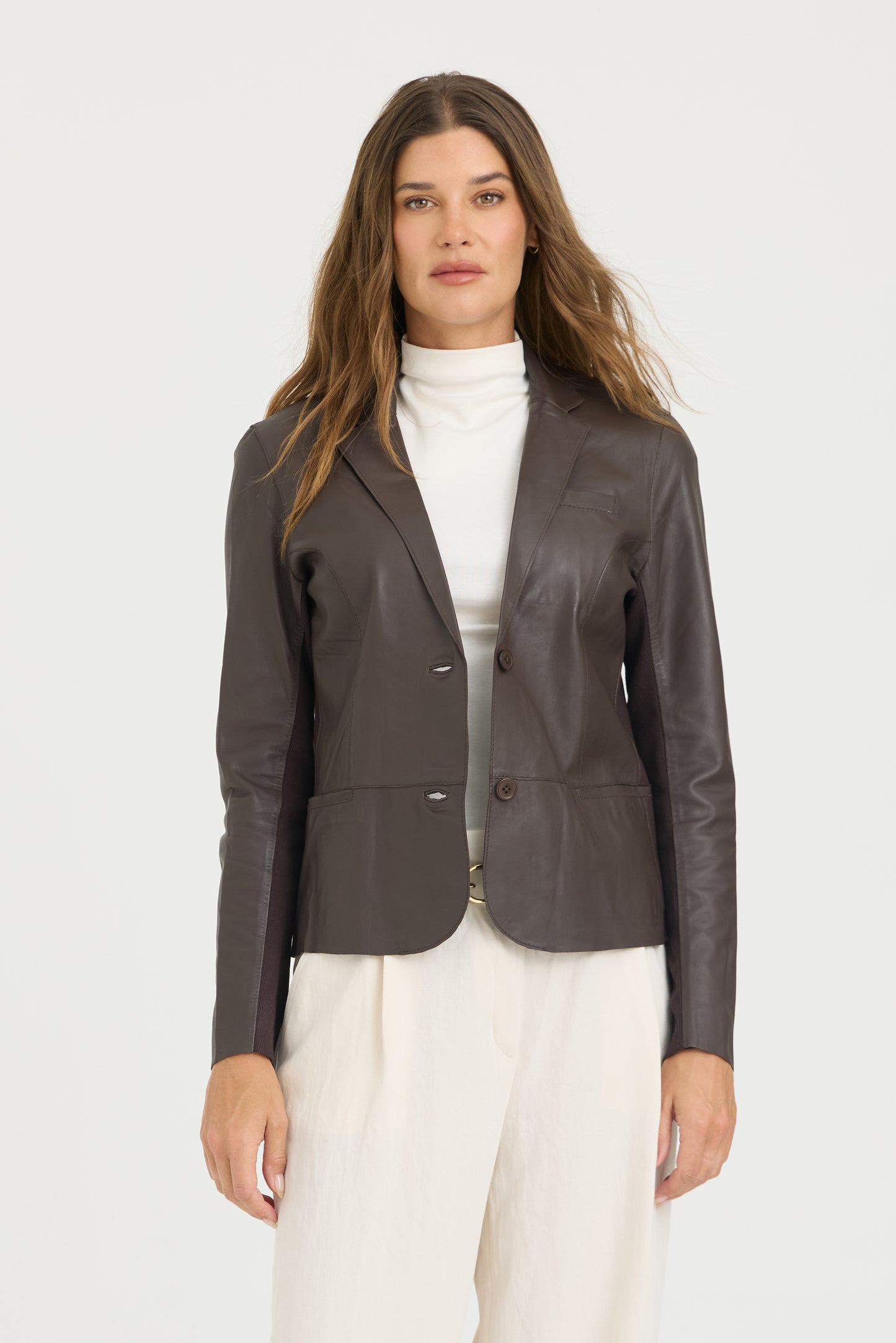 Allison Burnished Leather Jacket Chestnut