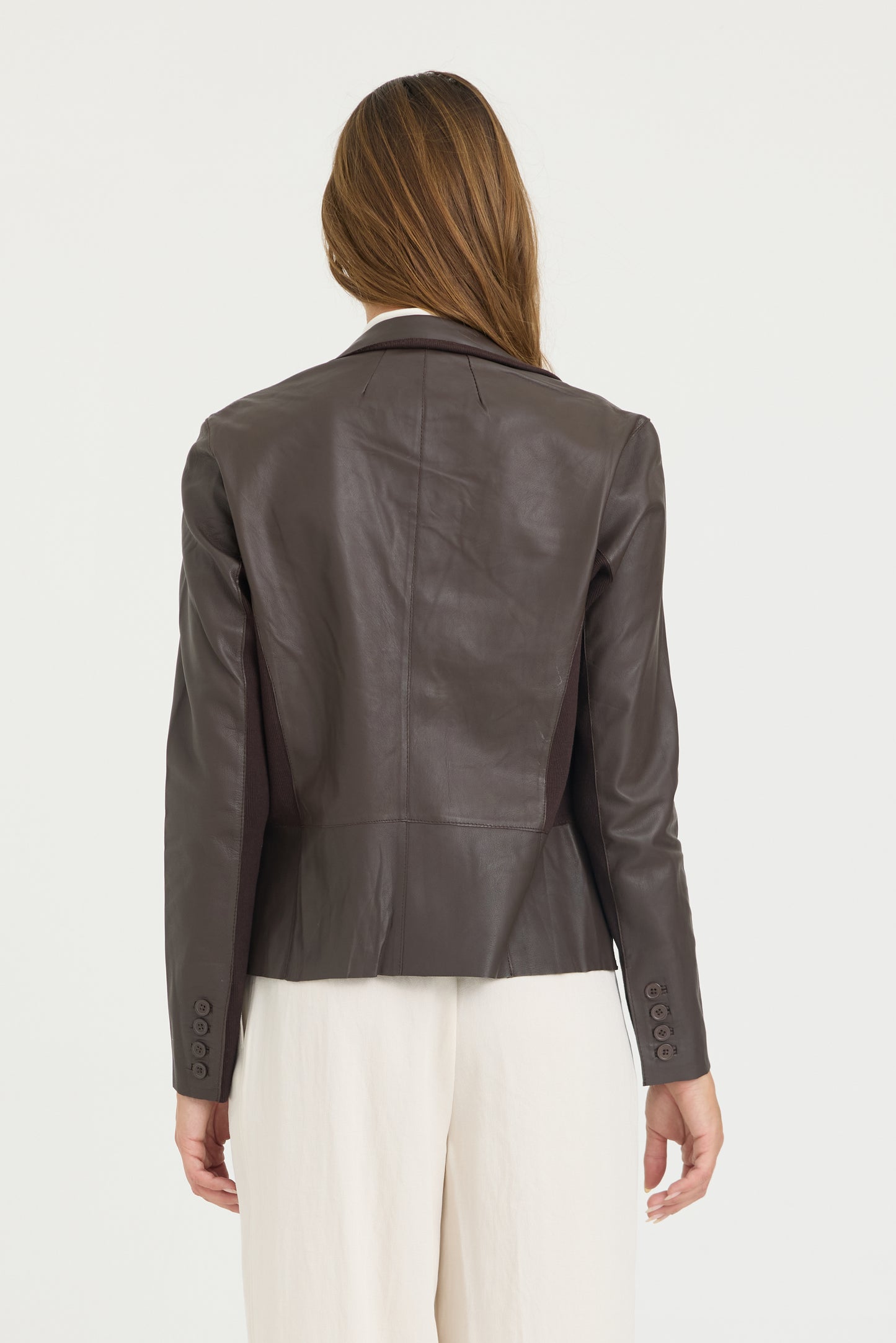 Allison Burnished Leather Jacket Chestnut