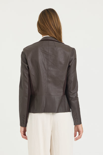 Allison Burnished Leather Jacket Chestnut