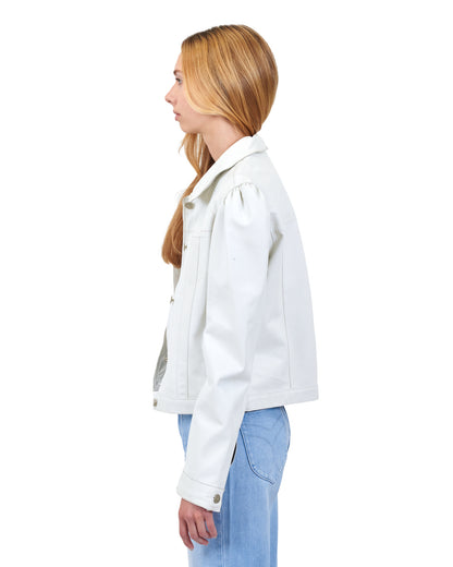 Ariel Burnished Leather Jacket White