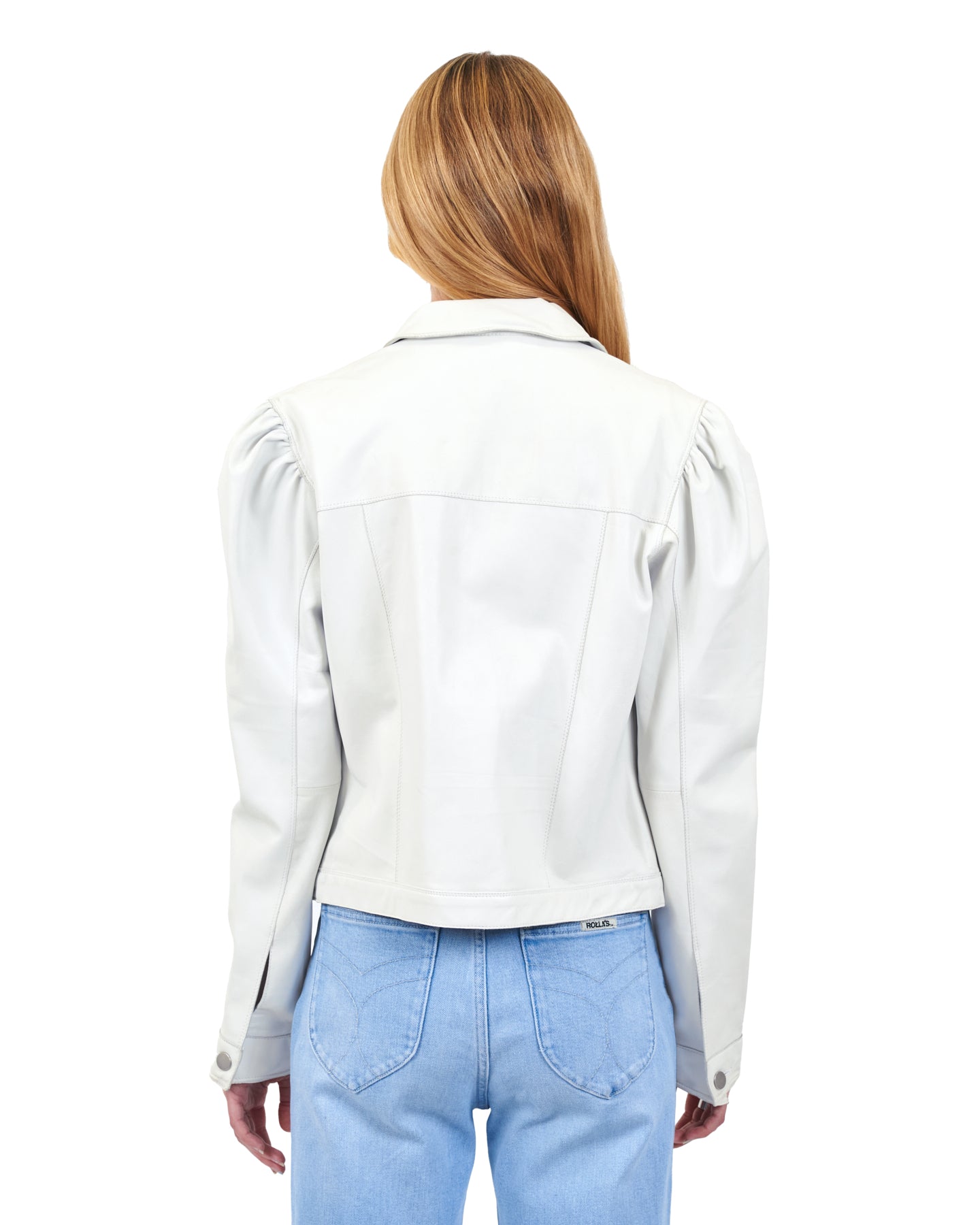 Ariel Burnished Leather Jacket White