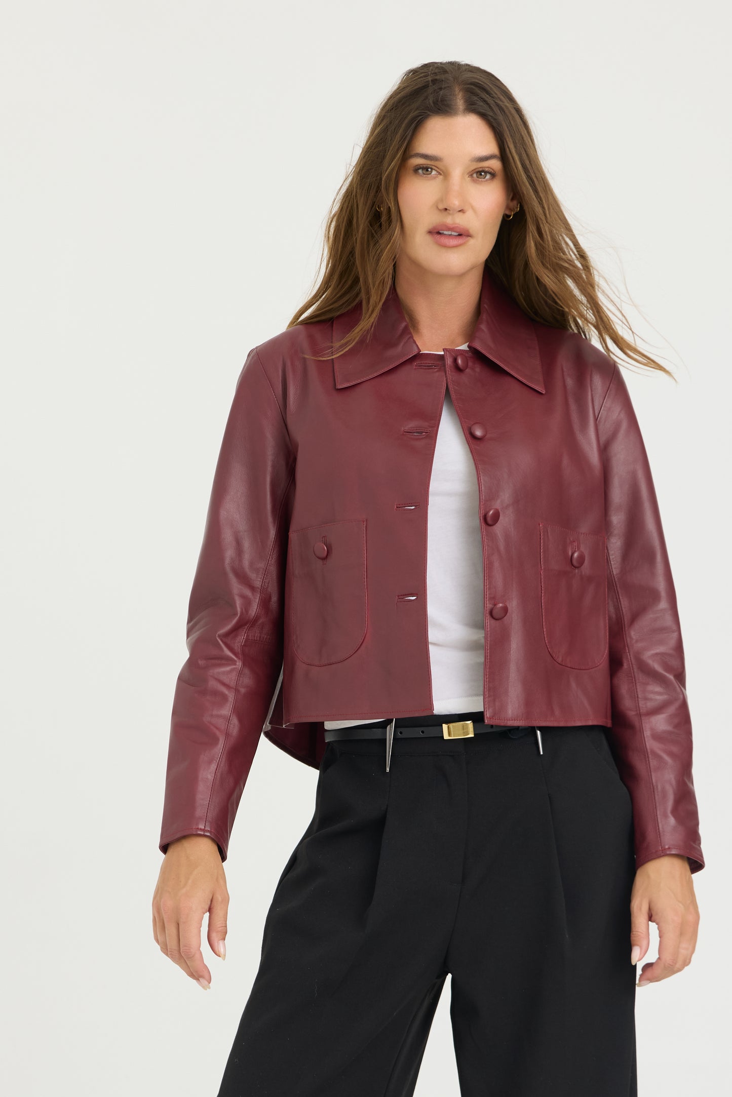 Julie Burnished Leather Claret