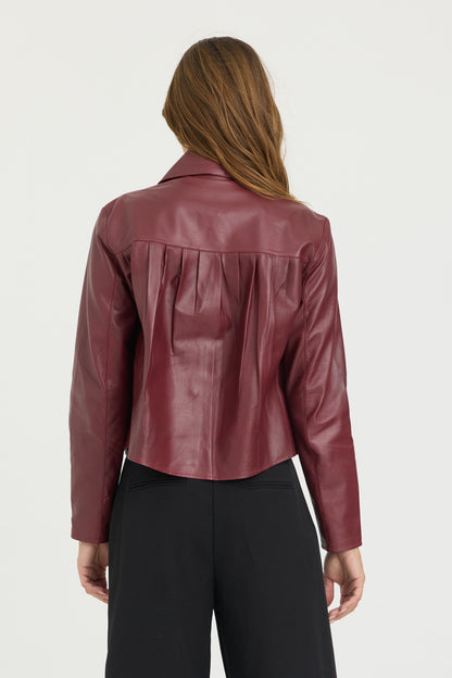 Julie Burnished Leather Claret