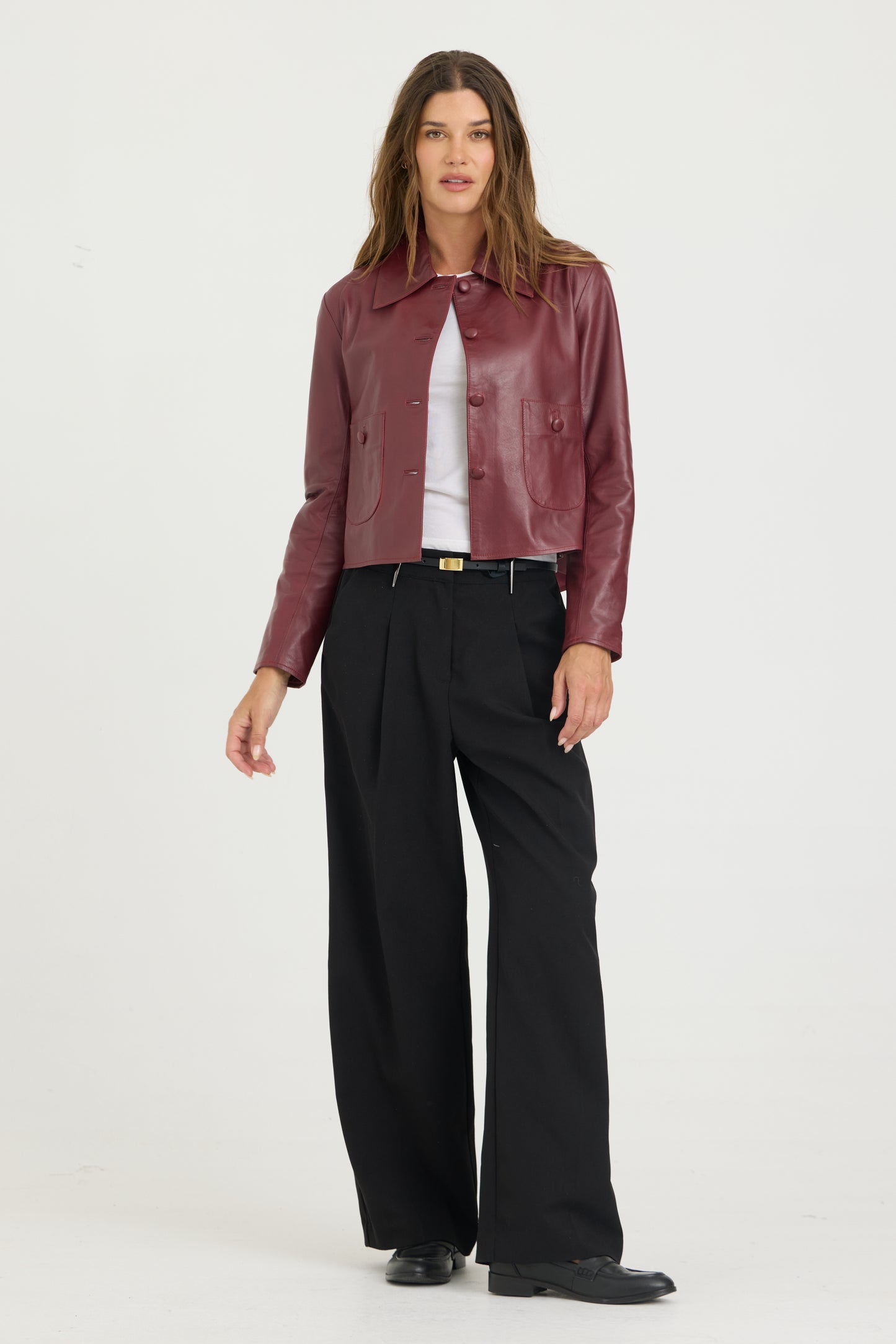 Julie Burnished Leather Claret