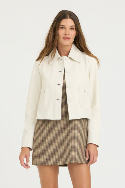 Julie Burnished Leather Creme