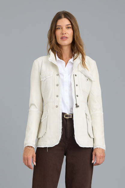 Meryl Vintage Leather Jacket Coconut