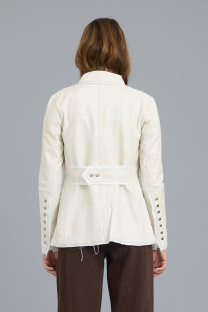 Meryl Vintage Leather Jacket Coconut