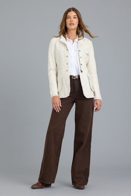Meryl Vintage Leather Jacket Coconut