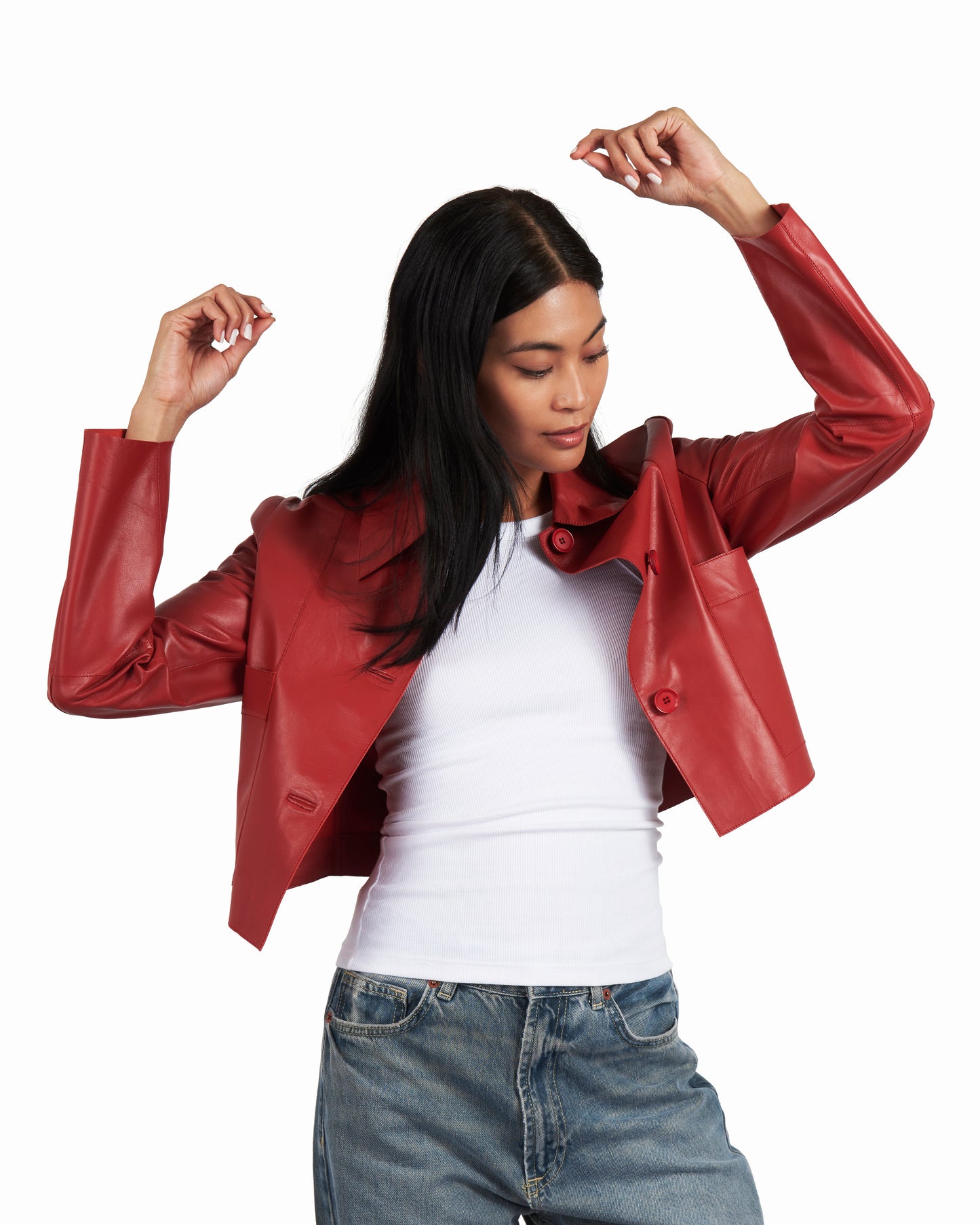 Simona Vintage Leather Jacket Habenero