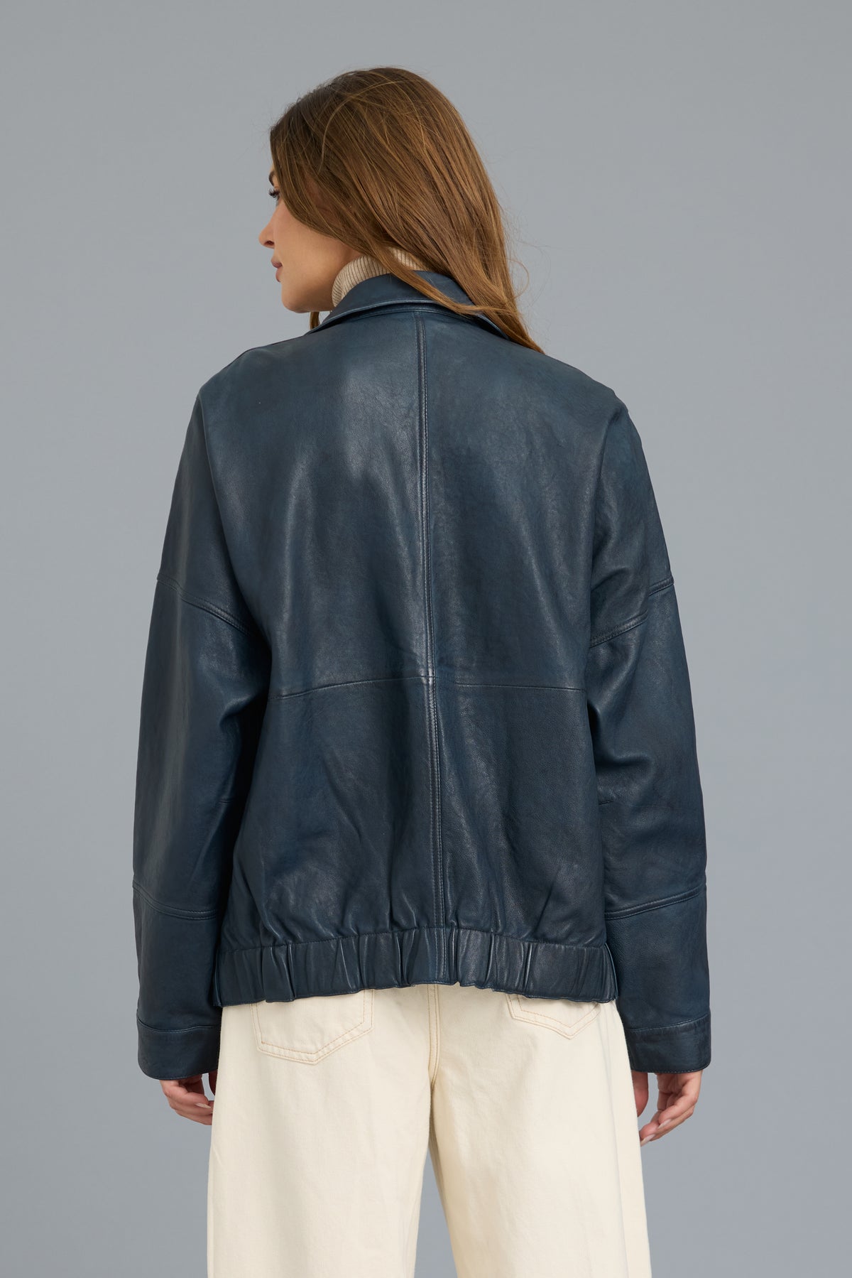 Adriana Vintage Leather Jacket Mineral