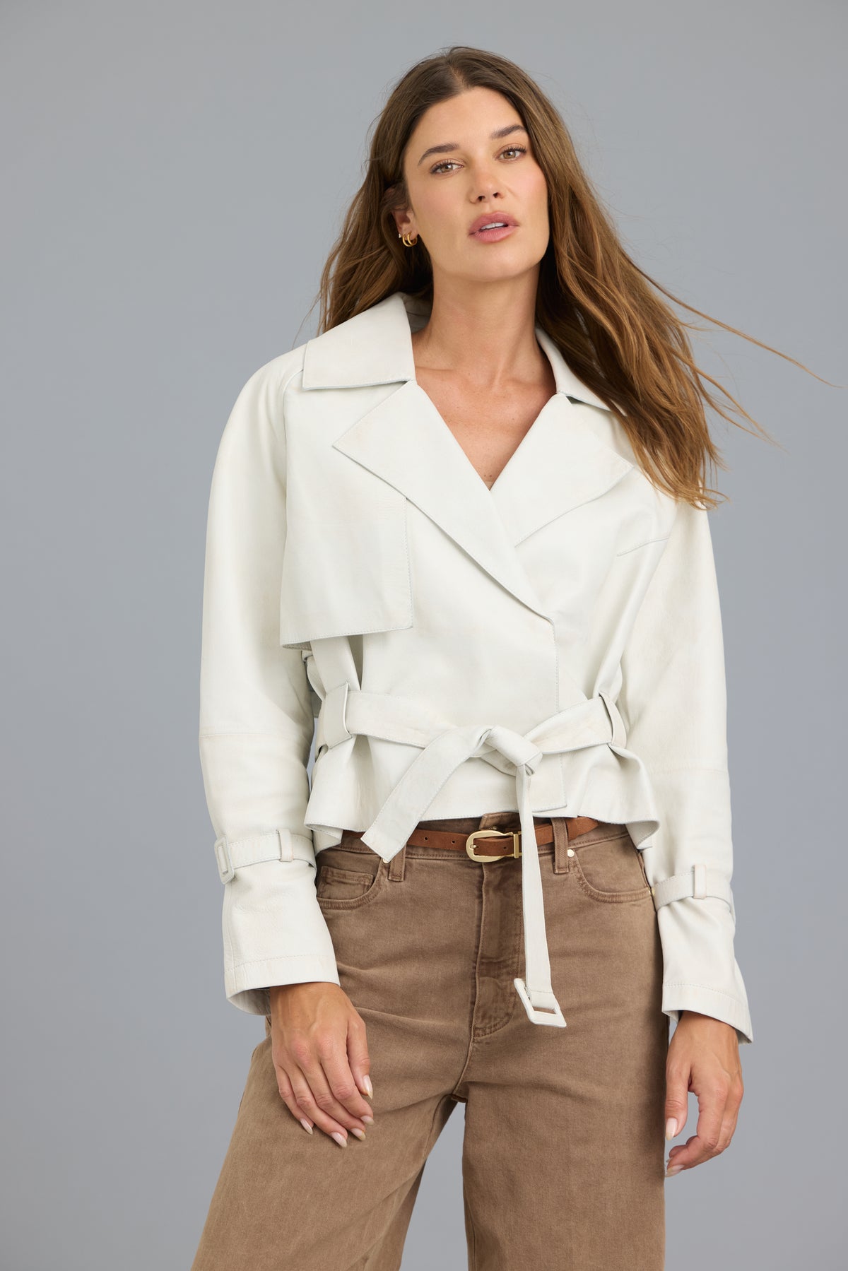 Naomi Vintage Leather Jacket Coconut