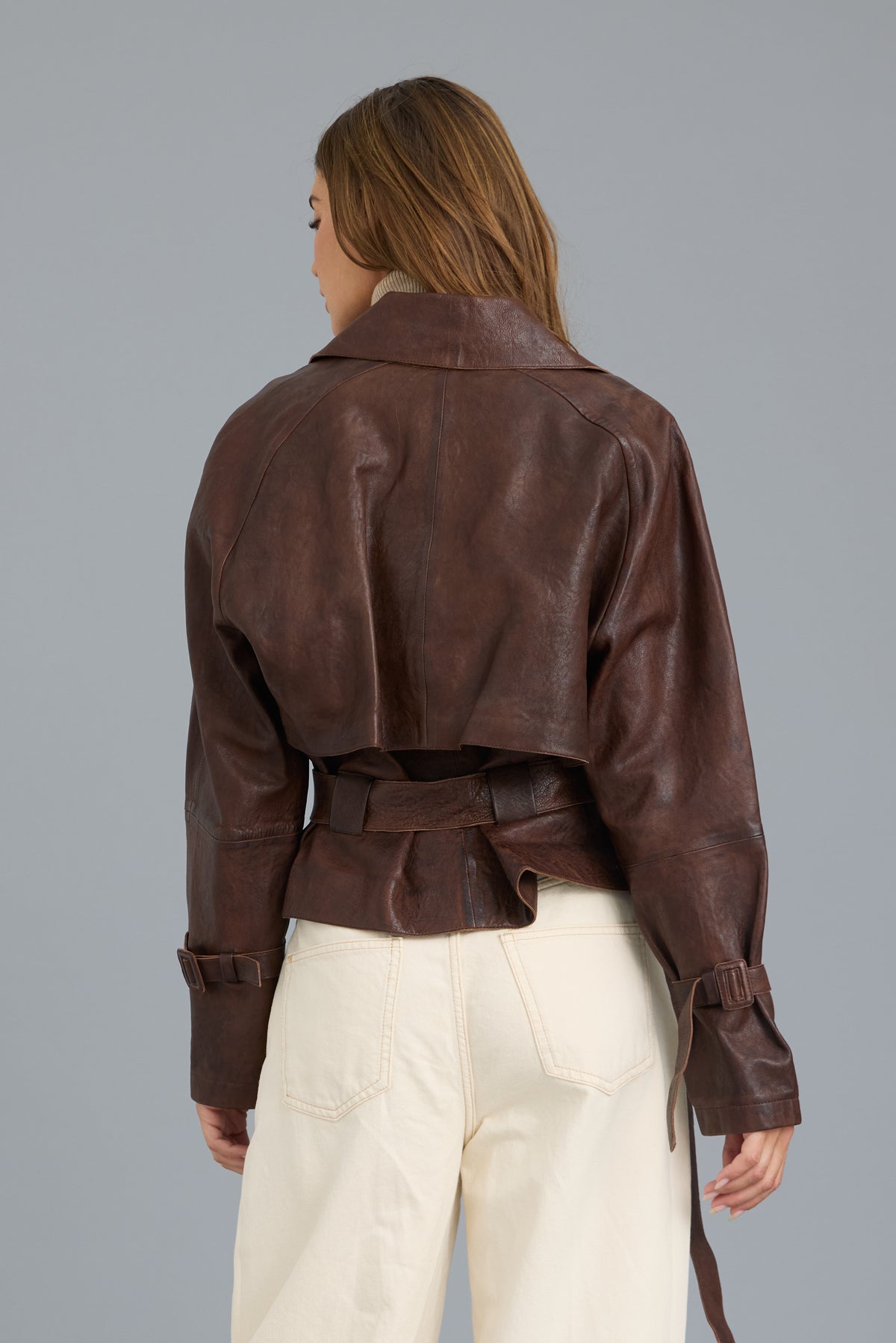 Naomi Vintage Leather Jacket Walnut
