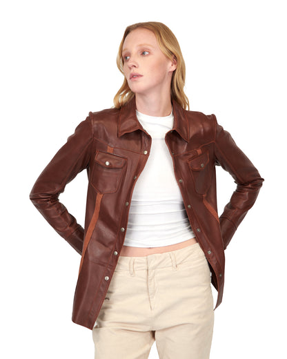 Robin Vintage Leather Jacket Saddle