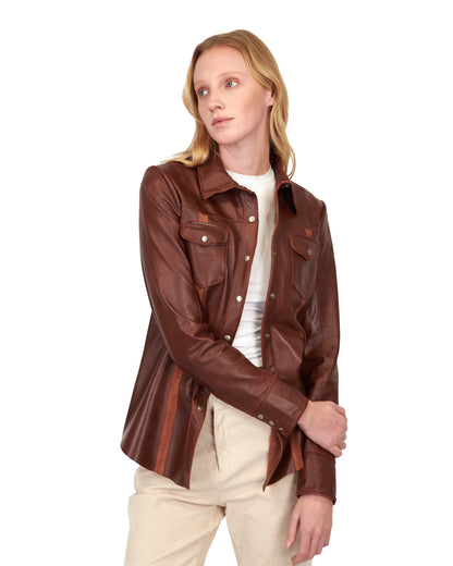 Robin Vintage Leather Jacket Saddle