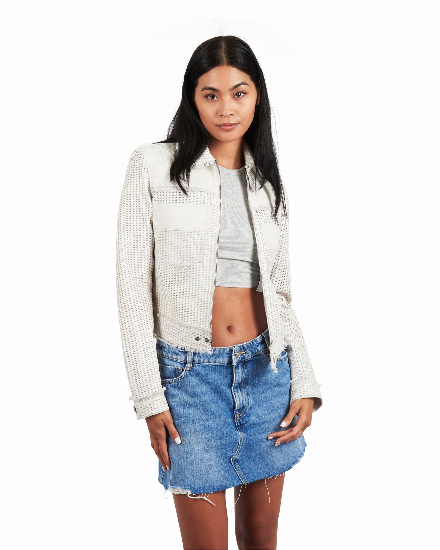 Hayden Perforated Vintage Leather Coconut