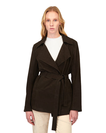 Freya Washed Suede Jacket Sable