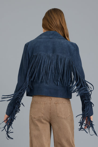Shania Washed Suede Jacket Twilight